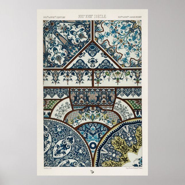 Illustration Vintager Muster Poster (Vorne)