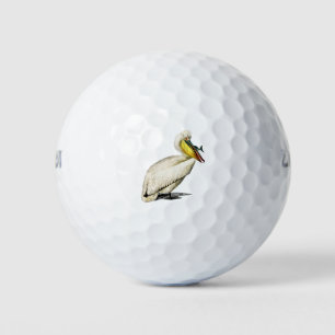 Illustration Vintager Pelikanvogel Golfball