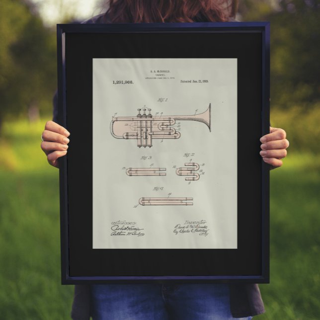 Illustration Vintager Trumpet Poster (Von Creator hochgeladen)