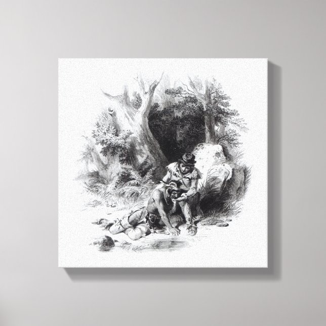 Illustration vom "Letzten der Mohikaner" Leinwanddruck (Vorderseite)