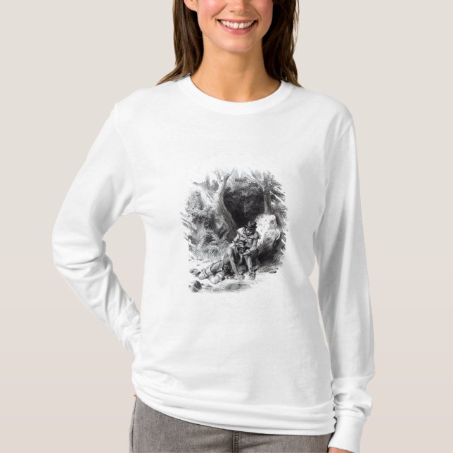 Illustration 'vom Letzten der Mohikaner T-Shirt (Vorderseite)