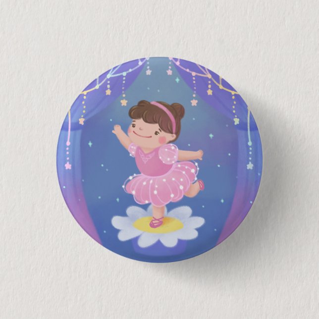 Illustration vom Traum einer Ballerina Button (Vorderseite)
