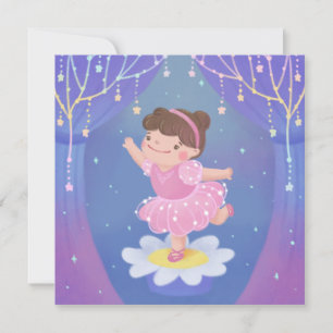 Illustration vom Traum einer Ballerina Dankeskarte