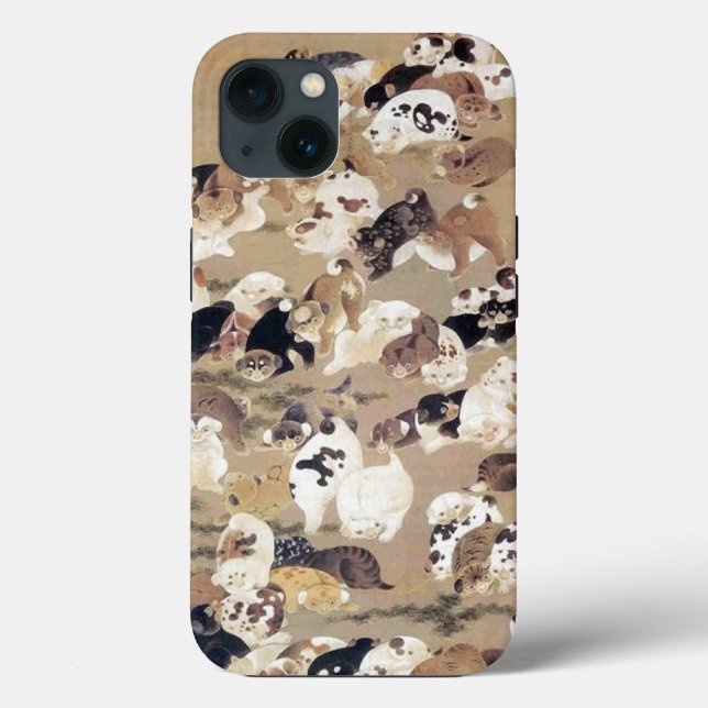 Illustration von 100 Hunden durch Ito Jakuchu Case-Mate iPhone Hülle (Rückseite)