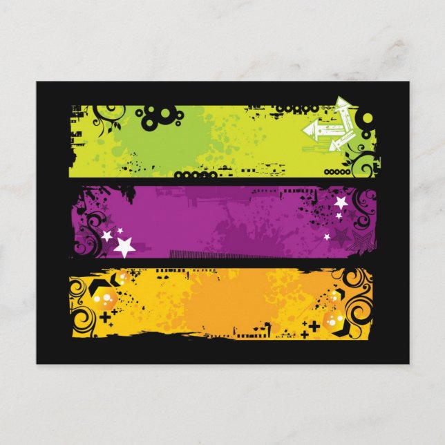 Illustration von Bannern Postkarte (Vorderseite)