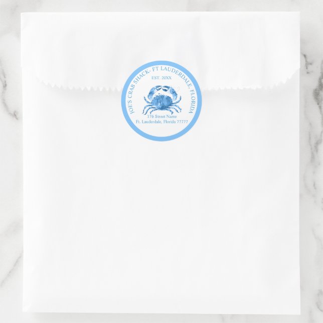 Illustration von Blaukrabben Runder Aufkleber (Tasche)