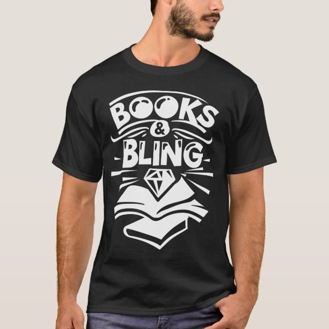Illustration von Büchern und Niedlichen Mädchenkin T-Shirt (Vorderseite)
