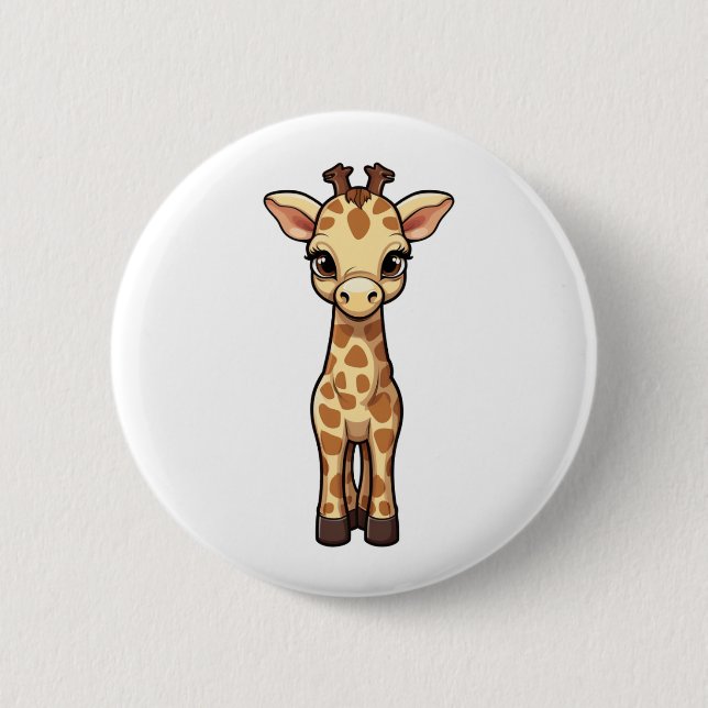 Illustration von Cartoon-Giraffen Button (Vorderseite)