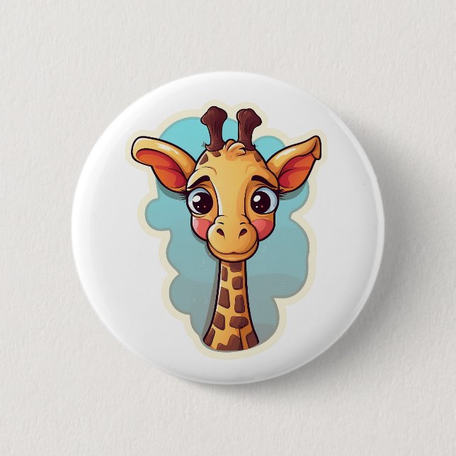 Illustration von Cartoon-Giraffen Button (Vorderseite)