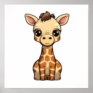 Illustration von Cartoon-Giraffen Poster