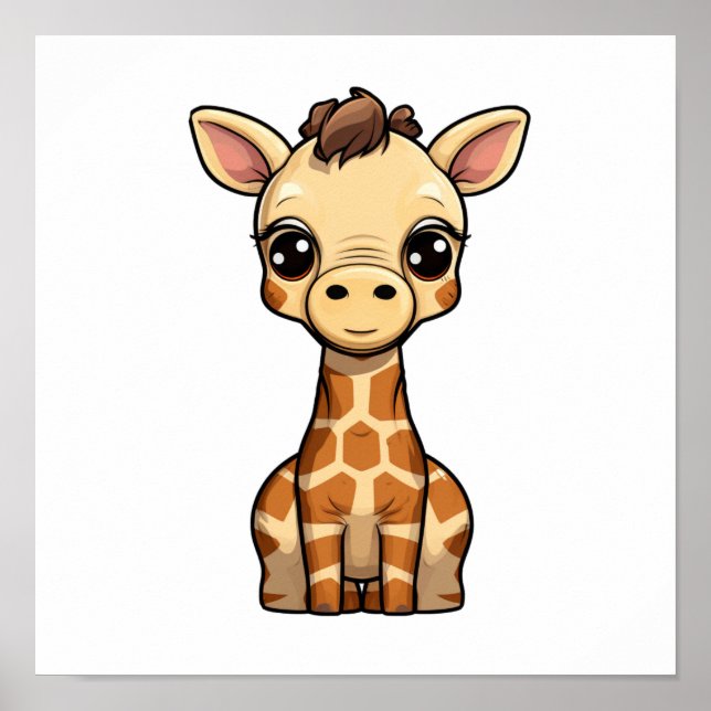 Illustration von Cartoon-Giraffen Poster (Vorne)