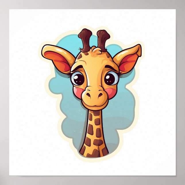 Illustration von Cartoon-Giraffen Poster (Vorne)