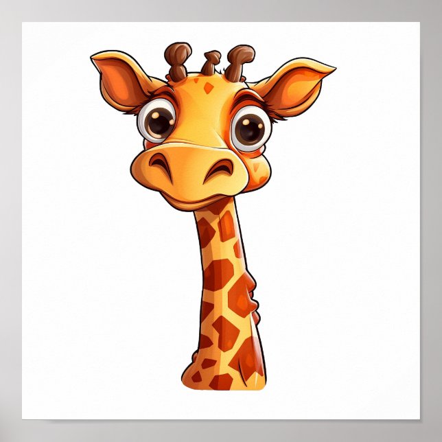 Illustration von Cartoon-Giraffen Poster (Vorne)