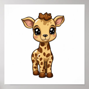 Illustration von Cartoon-Giraffen Poster
