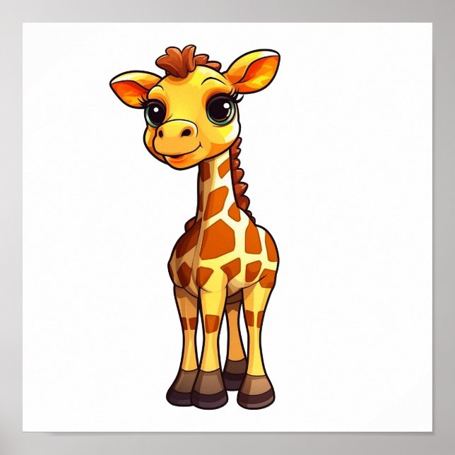 Illustration von Cartoon-Giraffen Poster (Vorne)