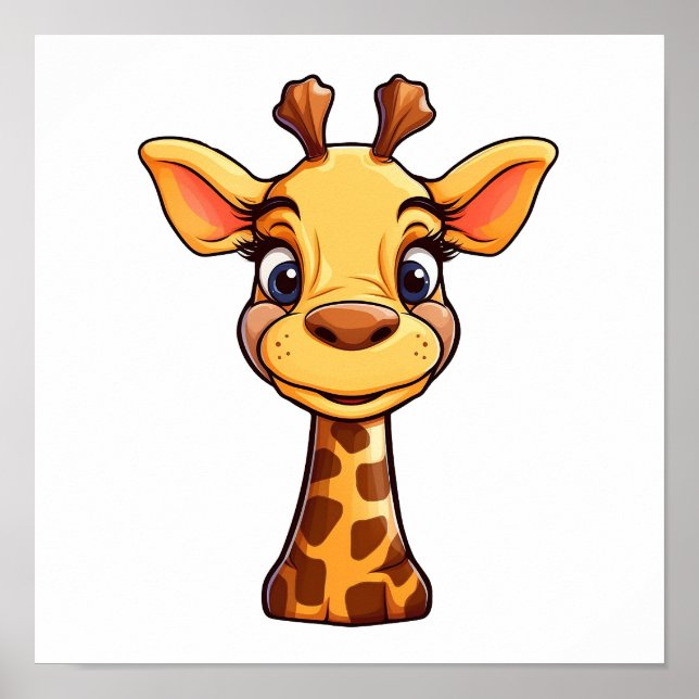 Illustration von Cartoon-Giraffen Poster (Vorne)