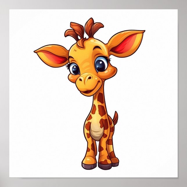 Illustration von Cartoon-Giraffen Poster (Vorne)