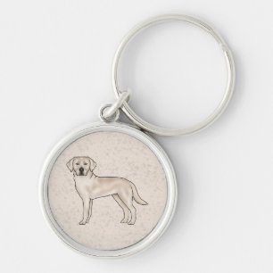 Illustration von Cream Labrador Retriever Cartoon Schlüsselanhänger