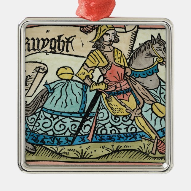 Illustration "von den Canterbury-Geschichten Silbernes Ornament (Vorne)