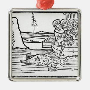 Illustration 'von der Reise von St. Brendan Ornament Aus Metall