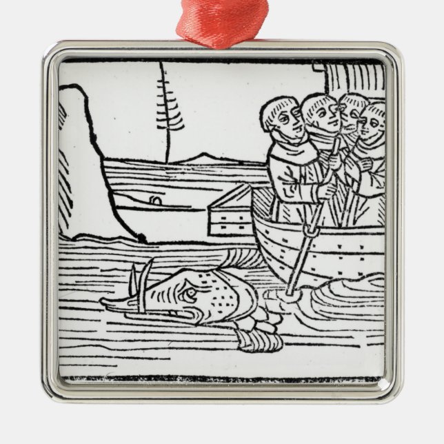 Illustration 'von der Reise von St. Brendan Ornament Aus Metall (Vorne)