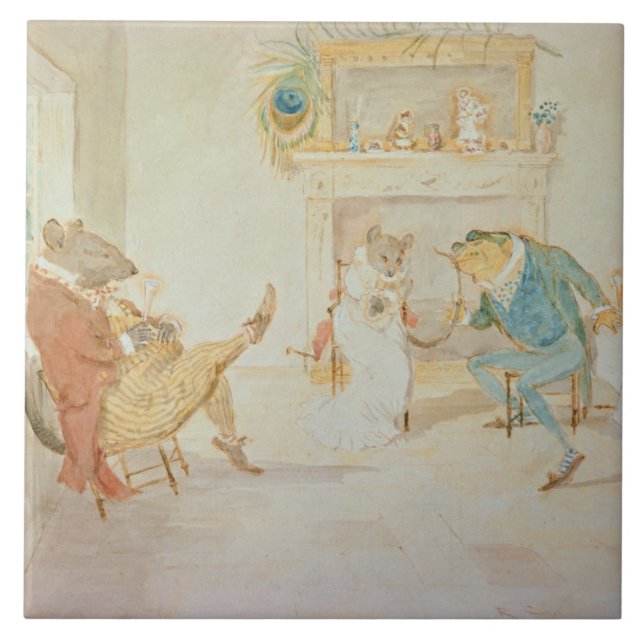 Illustration von 'einem Frosch, den er ein Fliese (Vorderseite)