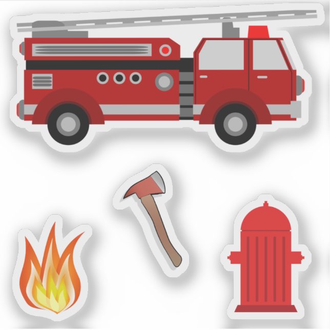 Illustration von Feuerwehren Aufkleber (Vorderseite)