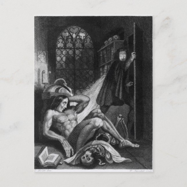 Illustration von 'Frankenstein Postkarte (Vorderseite)