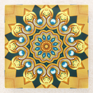 Illustration von Gold Pearl Decorative Frame Glasuntersetzer