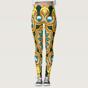 Illustration von Gold Pearl Decorative Frame Leggings