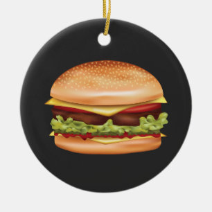 Illustration von Hamburger-Fast-Food mit individue Keramik Ornament