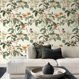 Illustration von Hummingbirds im Garden Living Roo Tapete