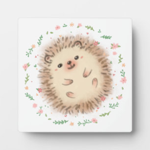 Illustration von Igel und Blume Fotoplatte