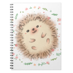 Illustration von Igel und Blume Notizblock