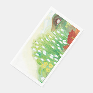 Illustration von Igel und Schneefällen Serviette