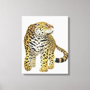 Illustration von Jaguar mit Kopf im Profil Leinwanddruck