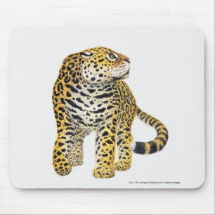 Illustration von Jaguar mit Kopf im Profil Mousepad