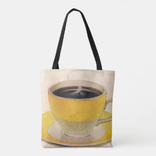 Illustration von Kaffee in einer gelben Tasse im V Tasche