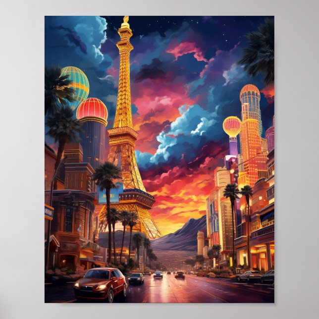 Illustration von Las Vegas Nevada USA Poster (Vorne)