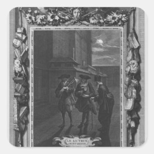Illustration von "Le Lutrin" von Nicolas Quadratischer Aufkleber