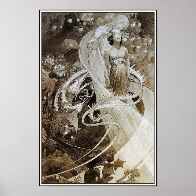 Illustration von Le Pater von Alphonse Mucha Poster (Vorne)