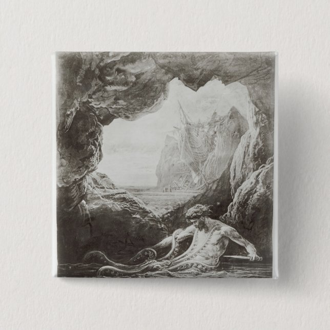 Illustration von 'Les Travailleurs de la Mer' Button (Vorderseite)