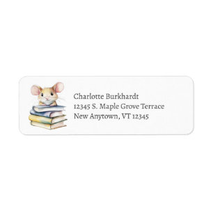 Illustration von Maus und Büchern