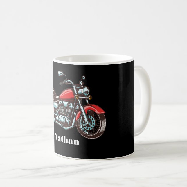 Illustration von Motorrädern Personalisiert Kaffeetasse (VorderseiteRechts)