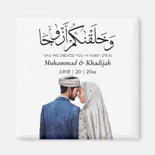 Illustration von muslimischem Braut Bräutigam mit  Magnet