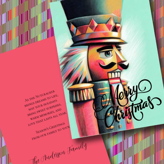 Illustration von Nutcracker Christmas Aqua Feiertagskarte (Von Creator hochgeladen)