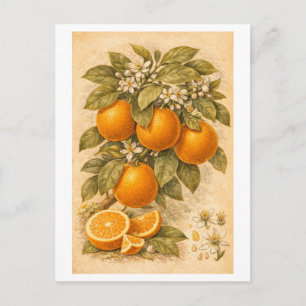Illustration von Orangen im Vintage-Stil Postkarte