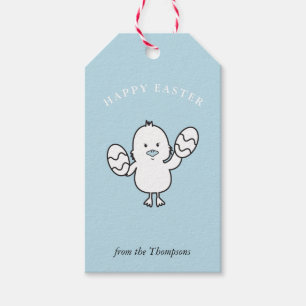 Illustration von Pastel Blue Niedlich Easter Chick Geschenkanhänger