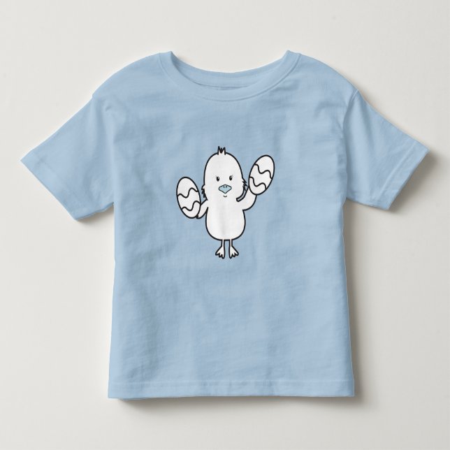 Illustration von Pastel Blue Niedlich Easter Chick Kleinkind T-shirt (Vorderseite)