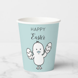 Illustration von Pastel Blue Niedlich Easter Chick Pappbecher
